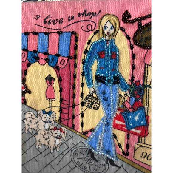 Choice Made Art Cigar Box Handbag Purse Woman Walking Dog I Love To Shop - Picture 4 of 16